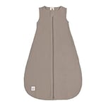 LÄSSIG Baby Sac de couchage d'été sans manches Muslin coton certifié GOTS unisexe/Muslin Sleeping Bag taupe, taille 50/56 0-2 mois