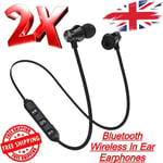 2 x Running Bluetooth Wireless In Ear Neck Earphones Headphones Earbuds Headset