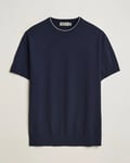 Canali Contrast Short Sleeve T-Shirt Navy