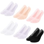 Libella 10 Paire Chaussettes invisibles Chaussettes ballerines pour femme Chaussettes pour femme Antidérapantes Maille Dentelle Coton Respirant 2025 35-38