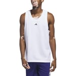 adidas Men's Basketball Legends Tank Top, White/Black, XXL