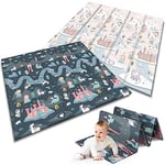 Nukido Kingdom Tapis en mousse double face pliable pour enfant 180 x 200 cm