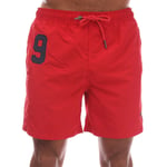 Superdry Mens Vintage Polo Swim Shorts in Red material_polyester - Size Small