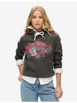 Superdry Tokyo Vintage Logo Graphic Hoody - Black, Black, Size 14, Women