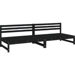 Maisonchic - Lot de 2 Canapés centraux de jardin, Salon de jardin, Banquette de jardin noir 120x80 cm bois pin massif togp30699