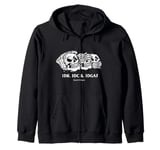 "IDK IDC IDGAF" Three Wise Monkeys: See No Evil... Skeleton Zip Hoodie