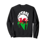 Spartan warrior Welsh flag. Design Wales Vintage Sweatshirt