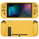 PlayVital ZealProtect Coque pour Nintendo Switch,Cover de Protection pour Switch avec Protection d'écran en Verre Trempé&Capuchon Joystick&Caps Boutons Direction ABXY-Jaune Vif