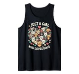 Just A Girl Who Loves Dogs Cute Dog Puppy Tank Top