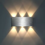 6w Led Vägglampa Inomhus Vägglampa Modern Fyrkantig Upp Ner Aluminium Belysning Dekoration Ljus Varm Vit