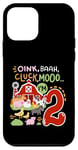 Coque pour iPhone 12 mini Oink Baa Moo I'm 2 Farm Animals 2ème anniversaire 2 ans