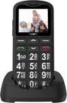 Big Button Mobile Phone for Elderly SIM Free Unlocked with SOS, Speed Dial, Blac