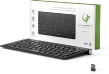 Clavier sans fil bilingue Français-Russe - Clavier AZERTY avec Alphabet Cyrillique - Clavier Portable, Ergonomique, Compact & Silencieux - Touches Raccourcis Multimédia Pratiques | Noir Mat