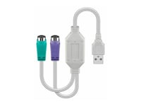 Microconnect - Adapter För Tangentbord/Mus - Ps/2 (Hona) Till Usb (Hane) - 30 Cm - Vit