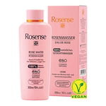 Rosense Eau de rose 300 ml – lotion tonique hydratante nettoyante Soin du visage vegan 100% naturel