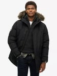 Superdry Everest Faux Fur Parka Jacket, Jet Black