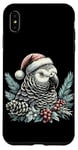 Coque pour iPhone XS Max Chapeau de Noël africain gris perroquet sapin de Noël mignon Noël