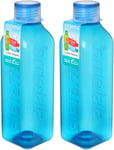 Sistema Square 1L Bottle Blue Set of 2