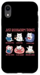 Coque pour iPhone XR Just Bookworm Things Adorable chat pour amoureux de la lecture