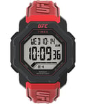 Timex UFC Strength Knockout Homme 48mm Bracelet Silicone Rouge Montre TW2V88200