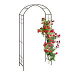 Relaxdays Arche à rosiers, métal, Portail de Jardin, HxLxP: 224x110x41 cm, tuteur Solide pour Plantes grimpantes, Bronze