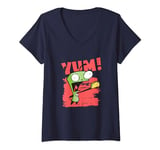 Invader Zim GIR Screaming Yum! Taco Portrait V-Neck T-Shirt