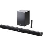 SHARP HT-SBW202 2.1 Soundbar with Wireless Subwoofer, 200W Slim Speaker w. Bluetooth 4.2, for Streaming - Aux, USB Playback, HDMI ARC/CEC & Digital Optical-in, Wall Mount or Table Top – Black