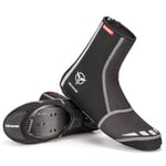 GEWAGE Couvre-chaussures de vélo unisexes avec bandes réfléchissantes pour VTT et vélo de route (noir, taille XL)