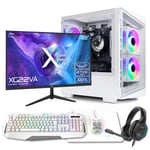 X= Level 3 White AMD Ryzen 5600G Six Core Radeon Graphics All in One Esports 22" LED Monitor - Next Day Gaming PC Package