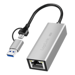 LogiLink USB Adapter, USB 3.1, USB-C to 2.5G Gigabit Ethernet