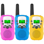 Lot De 3 Talkies-Walkies Pour Enfants, Longue Portée De 3 Miles Avec Lampes De Poche Lcd Rétroéclairées Pour Enfants De 3 À 12 Ans, Jouets Radio Bidirectionnels Pour Garçons Et Filles