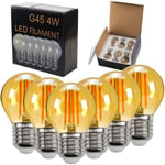 Groofoo 6-Pack Led Ampoule G45 2700K Globe Blanc Chaud Led Filament Ampoule E27 220 / 240V Edison Ampoule Lustre Ampoule 4Watt -b