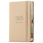 Diary 2025, A5 2025 Diary Day Per Page,Daily Planner,Plan Your Year from Jan. 2025 to Dec. 2025 with Monthly Tabs, Colorful Side Design, Pen Loop and Back Pocket (Gold)