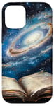 iPhone 15 Book Galaxy Star Stars Pattern Print Case