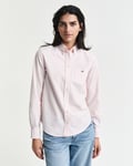 GANT - Regular fit klassisk oxford stripete skjorte til dame geranium pink