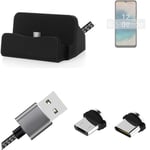 Charging Station for Nokia G22 + USB-Typ C u. Micro-USB-Adapter