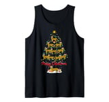 Bengal Cat Xmas Lighting Santa Bengal Cat Christmas Tree Tank Top