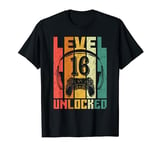 16th Birthday Gamer Gamer Gift Level 16 Unlocked T-Shirt