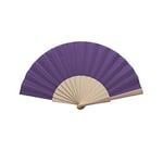 eBuyGB Folding Handheld Fan, Wooden Hand Fan, Wedding Party Accessory, Pocket Sized Fan for Wedding Gift, Party Favours, Summer Holidays, Mini Travel Fan Home Décor - Purple (Pack of 15)