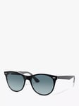 Ray-Ban RB2185 Wayfarer II Unisex Sunglasses, Black on Transparent