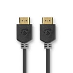 Nedis Ultra High Speed ​​HDMI ™ kabel | HDMI™ Kontakt | HDMI™ Kontakt | 8K@60Hz | 48 Gbps | 3.00 m | Rund | 6.7 mm | Antracit | Låda