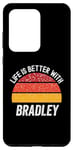 Coque pour Galaxy S20 Ultra La vie est meilleure avec Bradley Retro Sunset, Bradley Name Sun