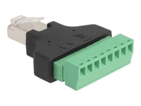 Delock - Nätverkskort - Rj-45 (Hane) Till 8-Stifts Terminalblock (Hona)