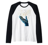 Stylized Network Hand Graphic for Tech Innovators Raglan Baseball Tee