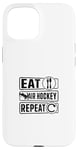 Coque pour iPhone 15 Eat Air Hockey Repeat - Funny Air Hockey