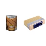 RONSEAL Q/D DECKING Stain Country Oak 5L,Paint & ProDec PBWD002 7 inch High Capacity Block Decking Brush