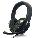 Bonne qualité sur l'oreille Casque Gamer Stereo Deep Bass Gaming Headphones Écouteur avec microphone pour ordinateur PC portable Notebook-Green No LED PC