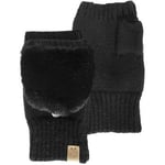 Gants Isotoner  Mitaines Femme Maille et imitation fourrure Noir