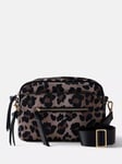 Mint Velvet Leopard Crossbody Camera Bag, Brown/Multi