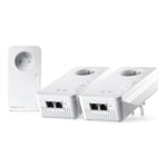 devolo Magic 2 WiFi 6 (ax) Multiroom Kit : 3x Adaptateurs CPL WiFi, Prise Gigogne (2400 Mbits, Mesh, 5x Ports Gigabit Ethernet) idéal télétravail et streaming, prise française